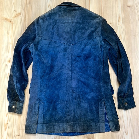 American Vintage Blue & Suede Leather Reversible Jacket - Picture 7 of 16
